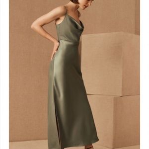 BHLDN Cali Satin Charmeuse Midi Dress
